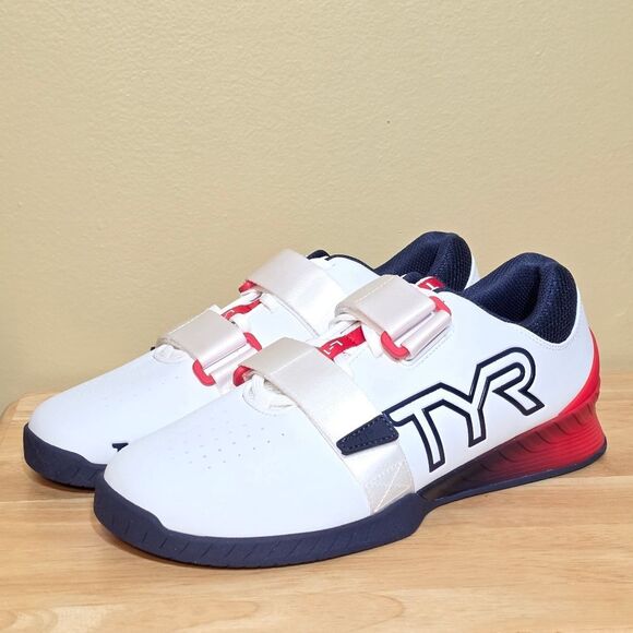 TYR L-1 Lifter Weightlifting Shoes USA White Red Blue Men's Size 11 Women's 12.5 - Picture 3 of 7